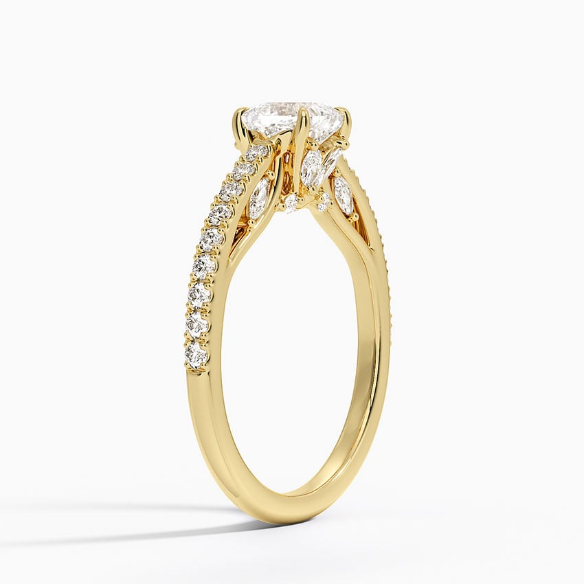 Secret Garden Adorned Gallery Diamond Ring (1/2 ct. tw.) Yellow Gold 18k Cushion Engagement Ring