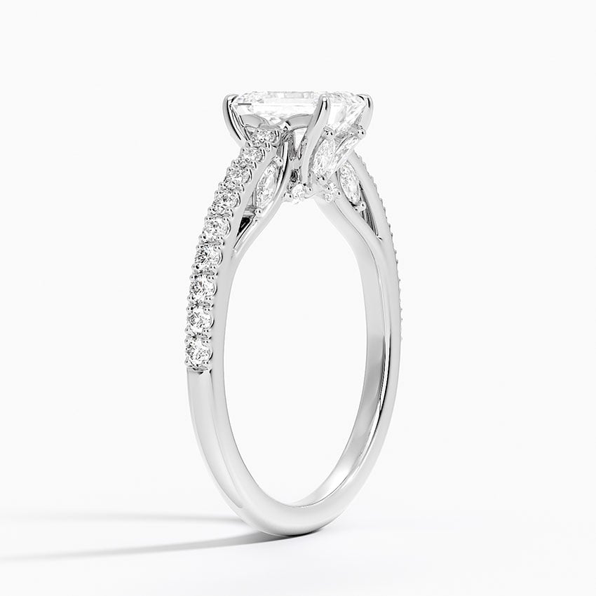 Secret Garden Adorned Gallery Diamond Ring (1/2 ct. tw.) Platinum Emerald Engagement Ring