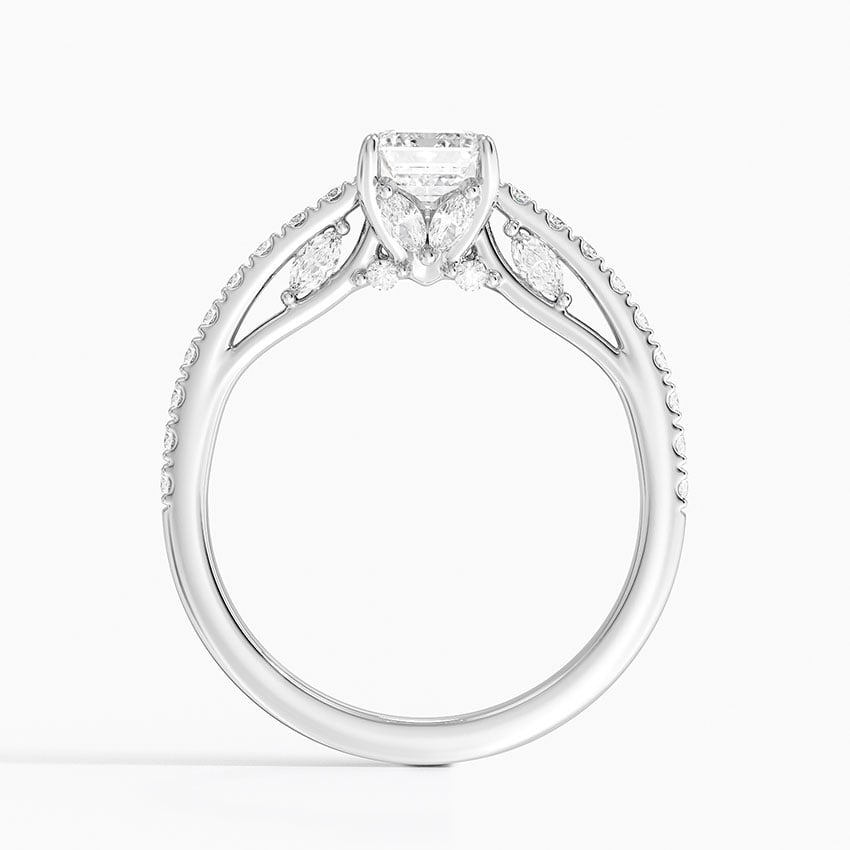 Secret Garden Adorned Gallery Diamond Ring (1/2 ct. tw.) Platinum Emerald Engagement Ring