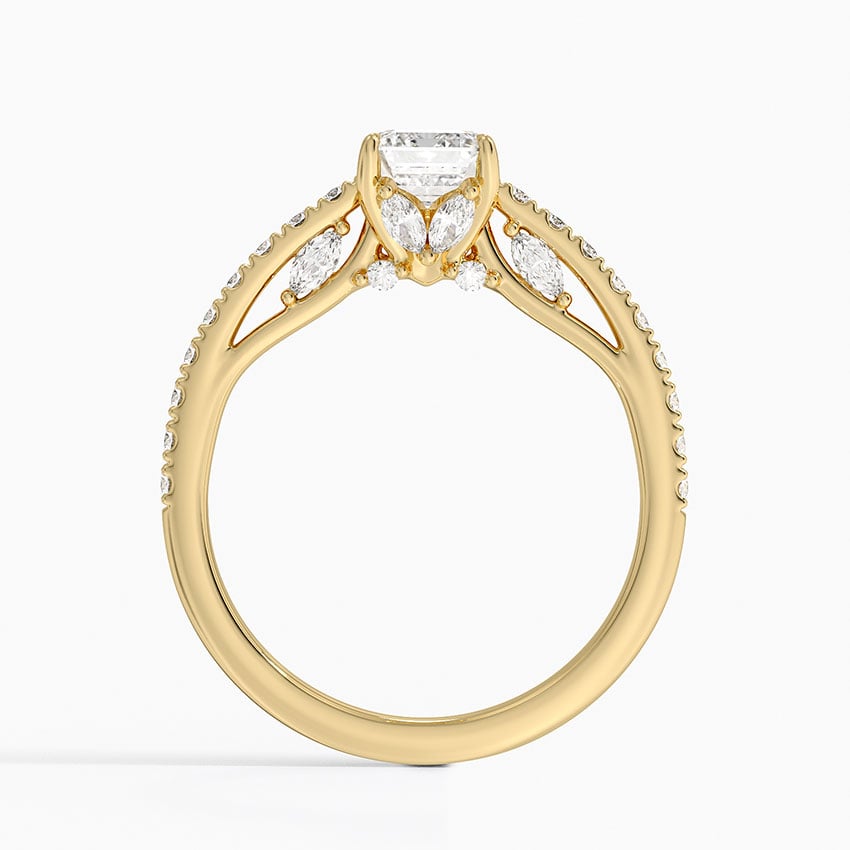 Secret Garden Adorned Gallery Diamond Ring (1/2 ct. tw.) Yellow Gold 18k Emerald Engagement Ring