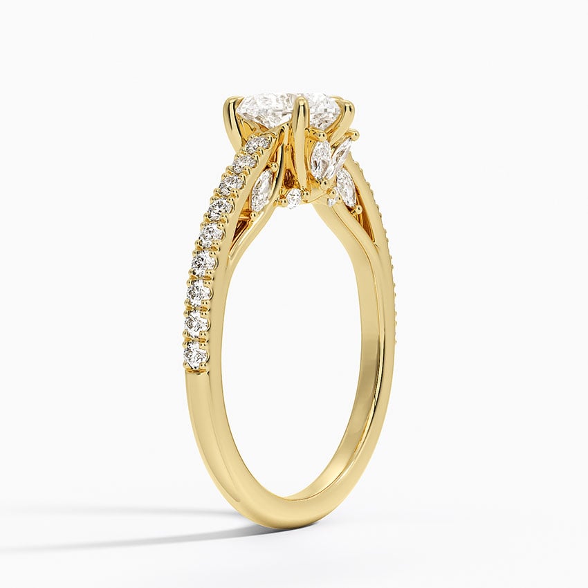 Secret Garden Adorned Gallery Diamond Ring (1/2 ct. tw.) Yellow Gold 18k Heart Engagement Ring