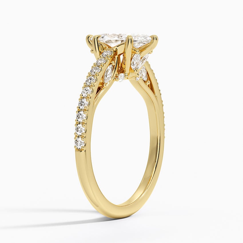 Secret Garden Adorned Gallery Diamond Ring (1/2 ct. tw.) Yellow Gold 18k Marquise Engagement Ring