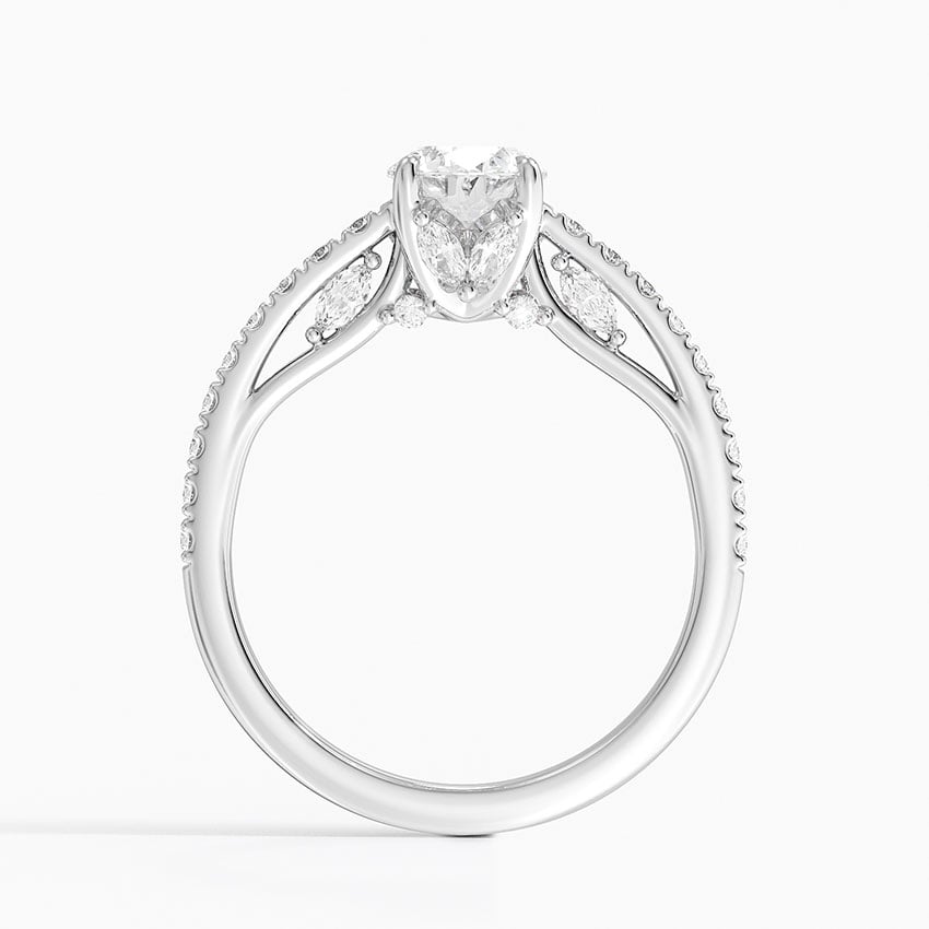 Secret Garden Adorned Gallery Diamond Ring (1/2 ct. tw.) Platinum Oval Engagement Ring