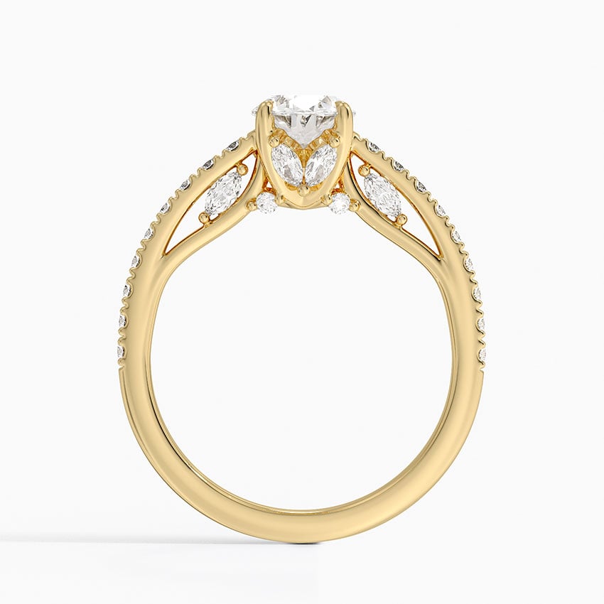 Secret Garden Adorned Gallery Diamond Ring (1/2 ct. tw.) Yellow Gold 18k Oval Engagement Ring