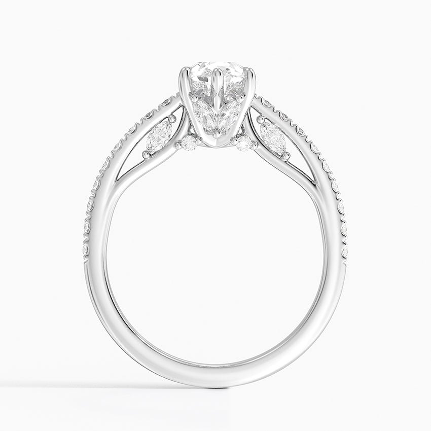 Secret Garden Adorned Gallery Diamond Ring (1/2 ct. tw.) Platinum Pear Engagement Ring