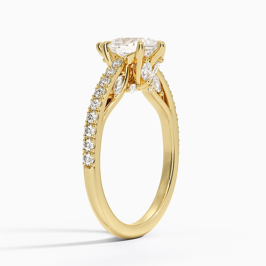 Secret Garden Adorned Gallery Diamond Ring (1/2 ct. tw.) Yellow Gold 18k Pear Engagement Ring