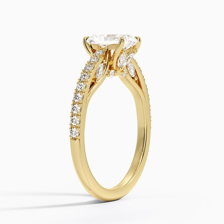 Secret Garden Adorned Gallery Diamond Ring (1/2 ct. tw.) Yellow Gold 18k Radiant Engagement Ring