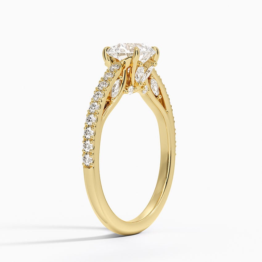 Secret Garden Adorned Gallery Diamond Ring (1/2 ct. tw.) Yellow Gold 18k Round Engagement Ring