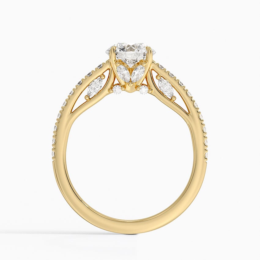 Secret Garden Adorned Gallery Diamond Ring (1/2 ct. tw.) Yellow Gold 18k Round Engagement Ring