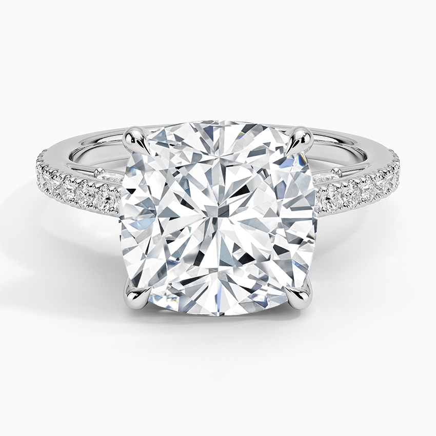 Secret Garden Adorned Gallery Diamond Ring (1/2 ct. tw.) Platinum Cushion Engagement Ring