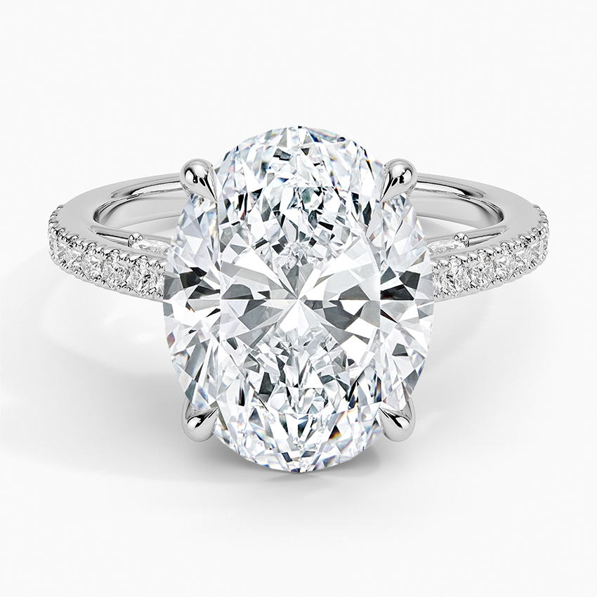 Secret Garden Adorned Gallery Diamond Ring (1/2 ct. tw.) Platinum Oval Engagement Ring