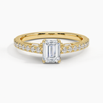 Secret Garden Adorned Gallery Diamond Ring (1/2 ct. tw.) Yellow Gold 18k Emerald Engagement Ring