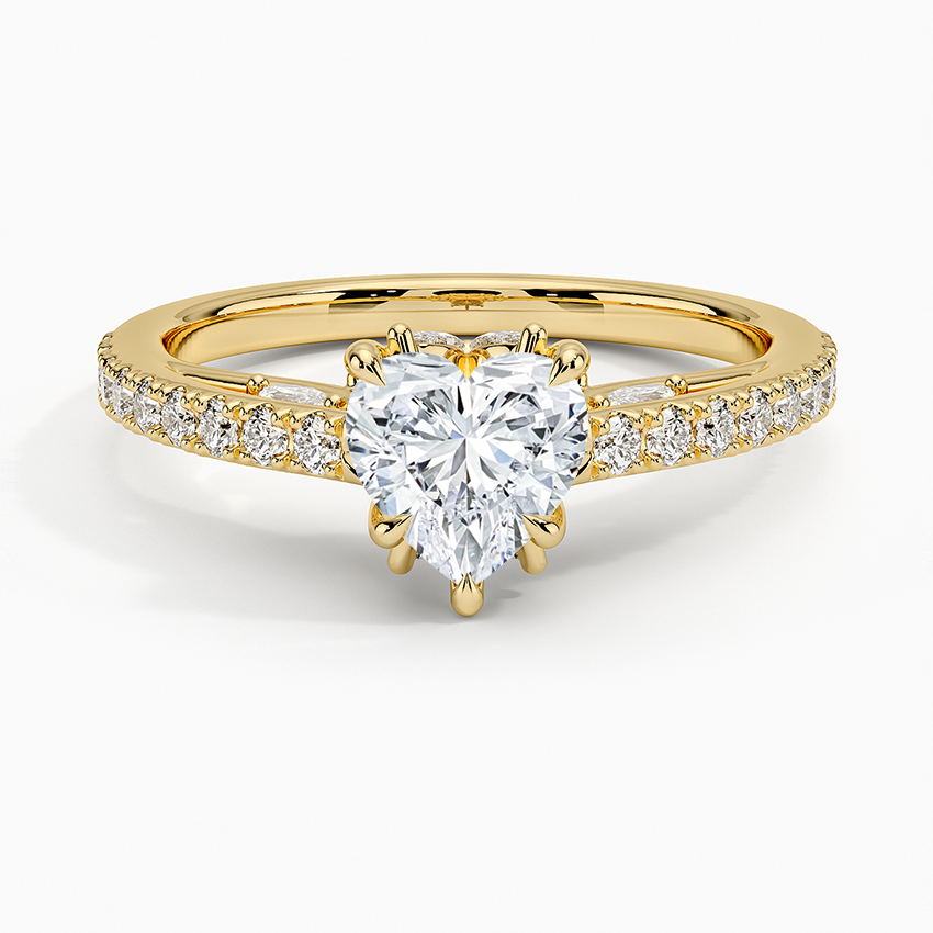 Secret Garden Adorned Gallery Diamond Ring (1/2 ct. tw.) Yellow Gold 18k Heart Engagement Ring
