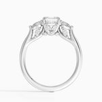 Secret Garden Gallery Three Stone Diamond Ring Platinum Asscher Engagement Ring