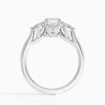 Secret Garden Gallery Three Stone Diamond Ring Platinum Cushion Engagement Ring