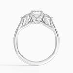Secret Garden Gallery Three Stone Diamond Ring Platinum Emerald Engagement Ring