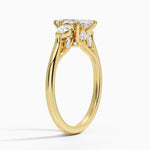 Secret Garden Gallery Three Stone Diamond Ring Yellow Gold 18k Marquise Engagement Ring