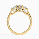 Secret Garden Gallery Three Stone Diamond Ring Yellow Gold 18k Marquise Engagement Ring