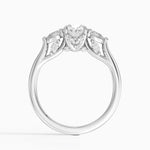 Secret Garden Gallery Three Stone Diamond Ring Platinum Oval Engagement Ring