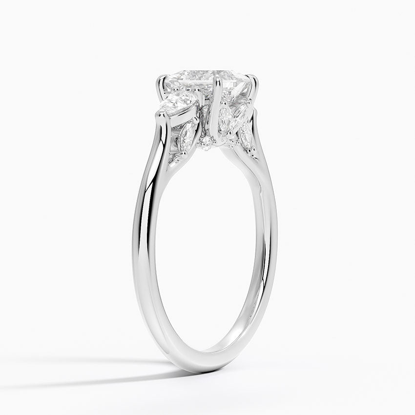 Secret Garden Gallery Three Stone Diamond Ring Platinum Princess Engagement Ring