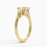 Secret Garden Gallery Three Stone Diamond Ring Yellow Gold 18k Radiant Engagement Ring