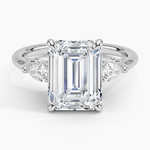 Secret Garden Gallery Three Stone Diamond Ring Platinum Emerald Engagement Ring