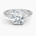 Secret Garden Gallery Three Stone Diamond Ring Platinum Radiant Engagement Ring