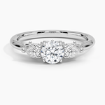 Secret Garden Gallery Three Stone Diamond Ring Platinum Round Engagement Ring