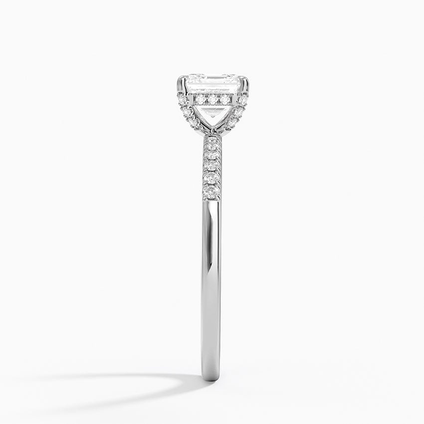 Viviana One-Quarter Coverage Diamond Ring Platinum Asscher Engagement Ring