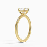 Viviana One-Quarter Coverage Diamond Ring Yellow Gold 18k Asscher Engagement Ring
