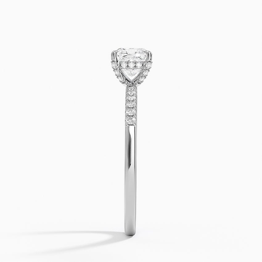Viviana One-Quarter Coverage Diamond Ring Platinum Cushion Engagement Ring