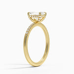 Viviana One-Quarter Coverage Diamond Ring Yellow Gold 18k Emerald Engagement Ring