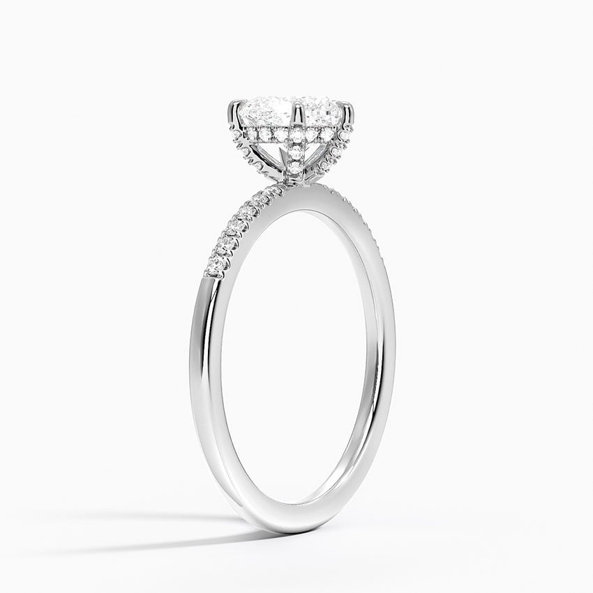 Viviana One-Quarter Coverage Diamond Ring Platinum Heart Engagement Ring