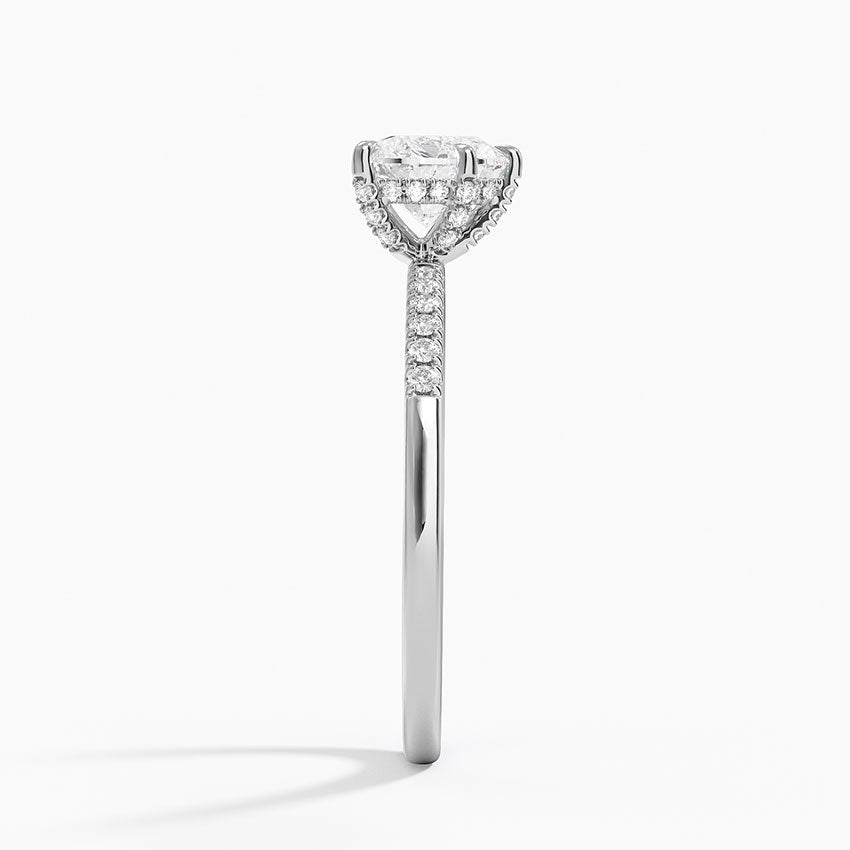 Viviana One-Quarter Coverage Diamond Ring Platinum Heart Engagement Ring
