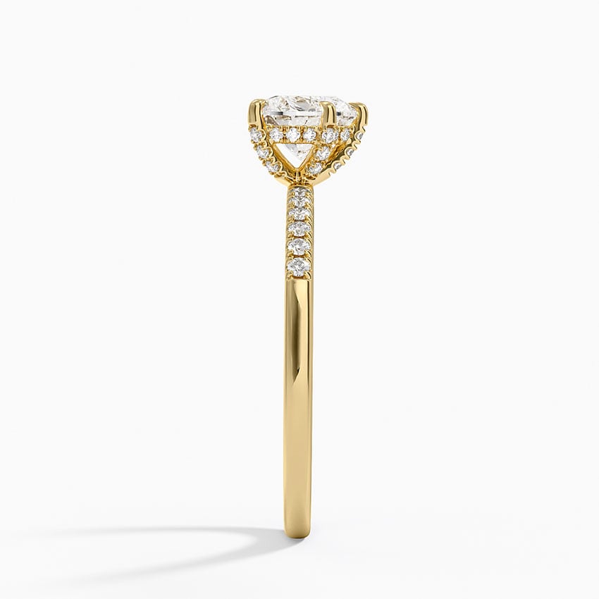 Viviana One-Quarter Coverage Diamond Ring Yellow Gold 18k Heart Engagement Ring