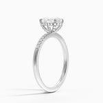 Viviana One-Quarter Coverage Diamond Ring Platinum Oval Engagement Ring