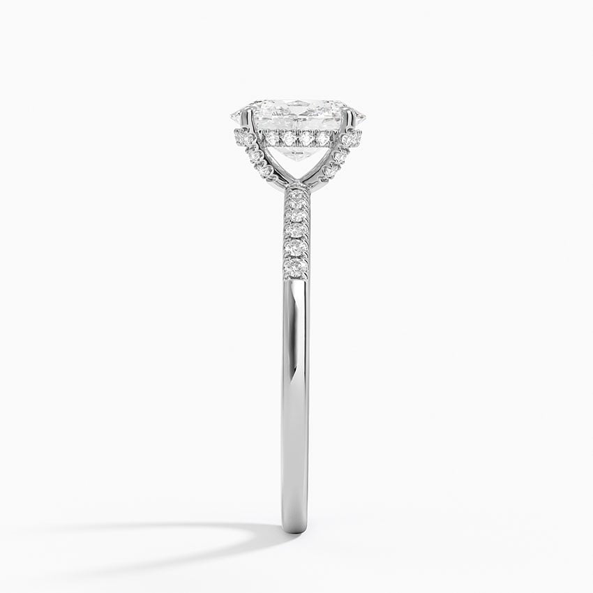 Viviana One-Quarter Coverage Diamond Ring Platinum Oval Engagement Ring