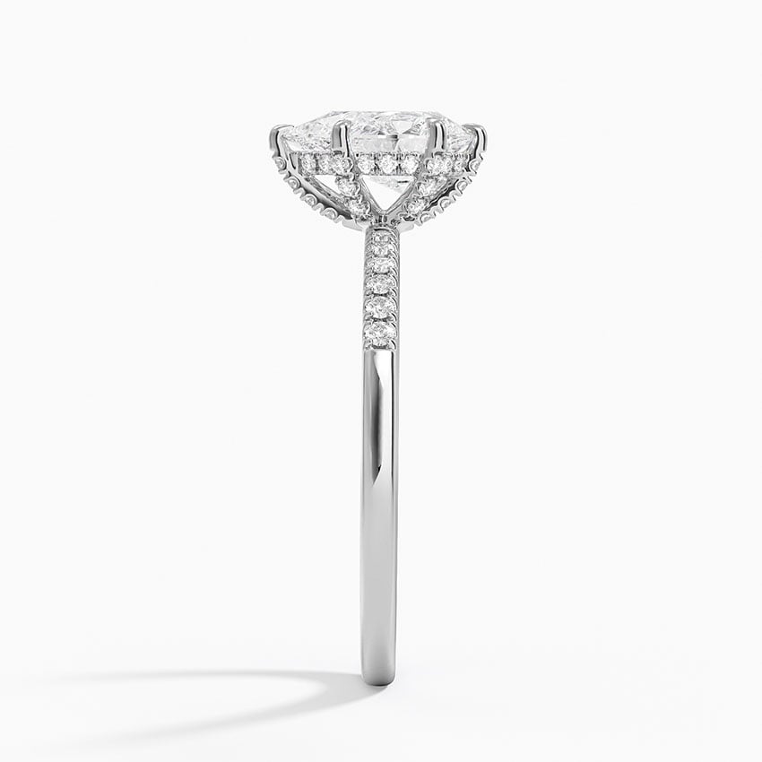Viviana One-Quarter Coverage Diamond Ring Platinum Pear Engagement Ring