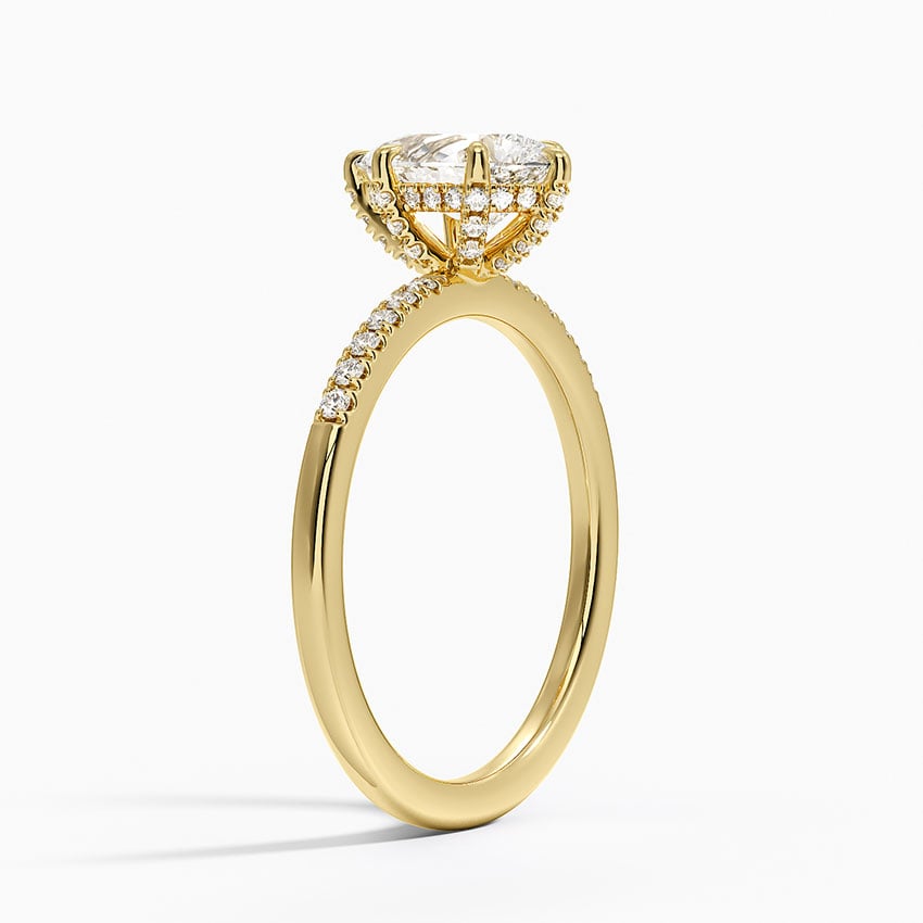 Viviana One-Quarter Coverage Diamond Ring Yellow Gold 18k Pear Engagement Ring