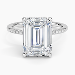 Viviana One-Quarter Coverage Diamond Ring Platinum Emerald Engagement Ring