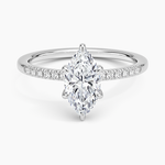 Viviana One-Quarter Coverage Diamond Ring Platinum Marquise Engagement Ring