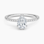 Viviana One-Quarter Coverage Diamond Ring Platinum Pear Engagement Ring