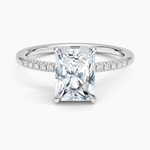 Viviana One-Quarter Coverage Diamond Ring Platinum Radiant Engagement Ring