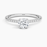 Viviana One-Quarter Coverage Diamond Ring Platinum Round Engagement Ring