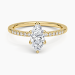 Viviana One-Quarter Coverage Diamond Ring Yellow Gold 18k Marquise Engagement Ring