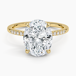 Viviana One-Quarter Coverage Diamond Ring Yellow Gold 18k Oval Engagement Ring