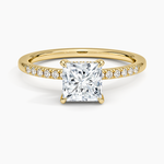 Viviana One-Quarter Coverage Diamond Ring Yellow Gold 18k Princess Engagement Ring