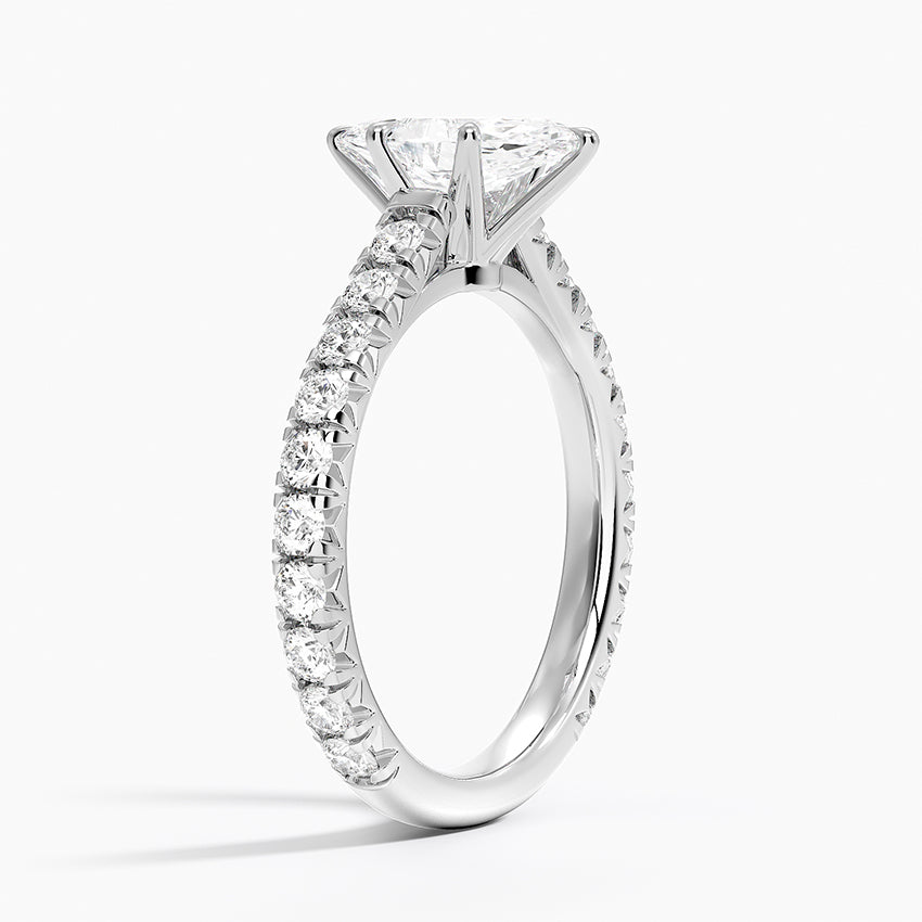 Sienna Three-Quarter Coverage Diamond Ring Platinum Marquise Engagement Ring