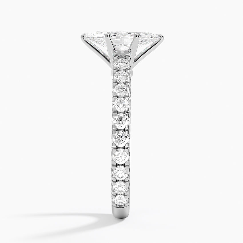 Sienna Three-Quarter Coverage Diamond Ring Platinum Marquise Engagement Ring