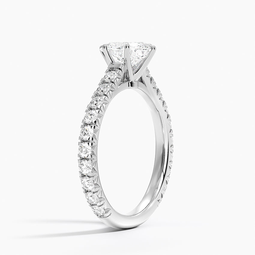 Sienna Three-Quarter Coverage Diamond Ring Platinum Oval Engagement Ring